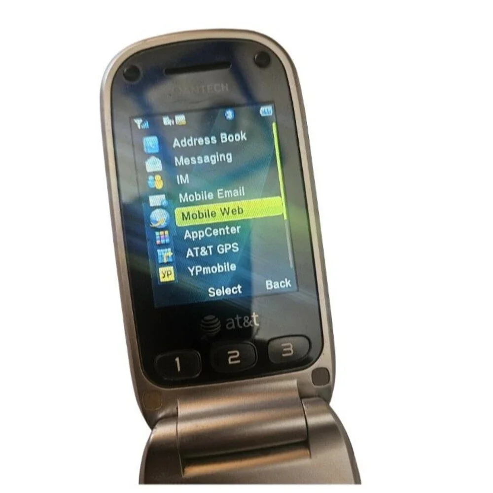 Pantech Breeze IV P2050 AT&T Flip Phone Black Basic Cell Tested